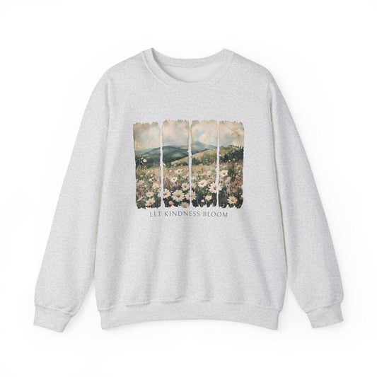 Let Kindness Bloom Shirt | Watercolor Floral Landscape Sweatshirt
