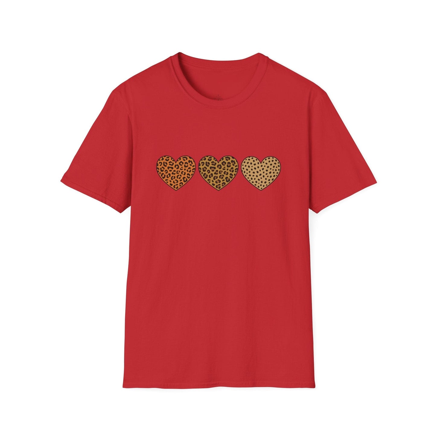 Leopard Heart Trio Valentine Shirt | Trendy Animal Print Love Tee