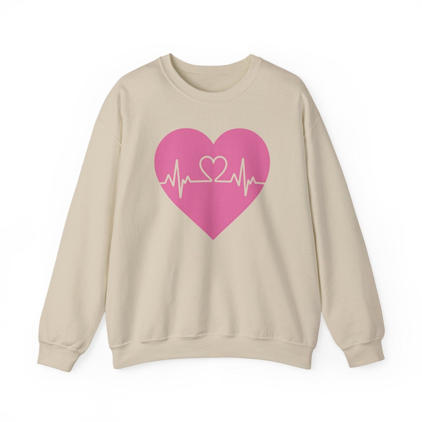 Heartbeat Love Valentine Shirt | Heart Pulse Graphic Sweatshirt