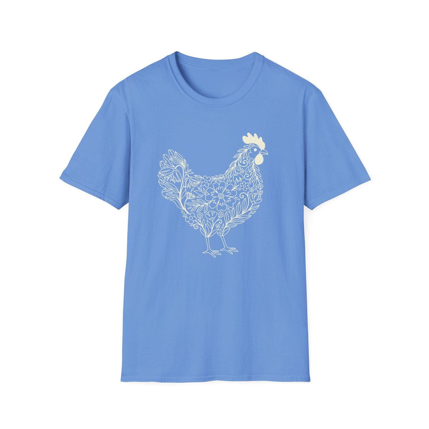 Floral Hen Line Art Shirt | Minimal Farmhouse Botanical Design
