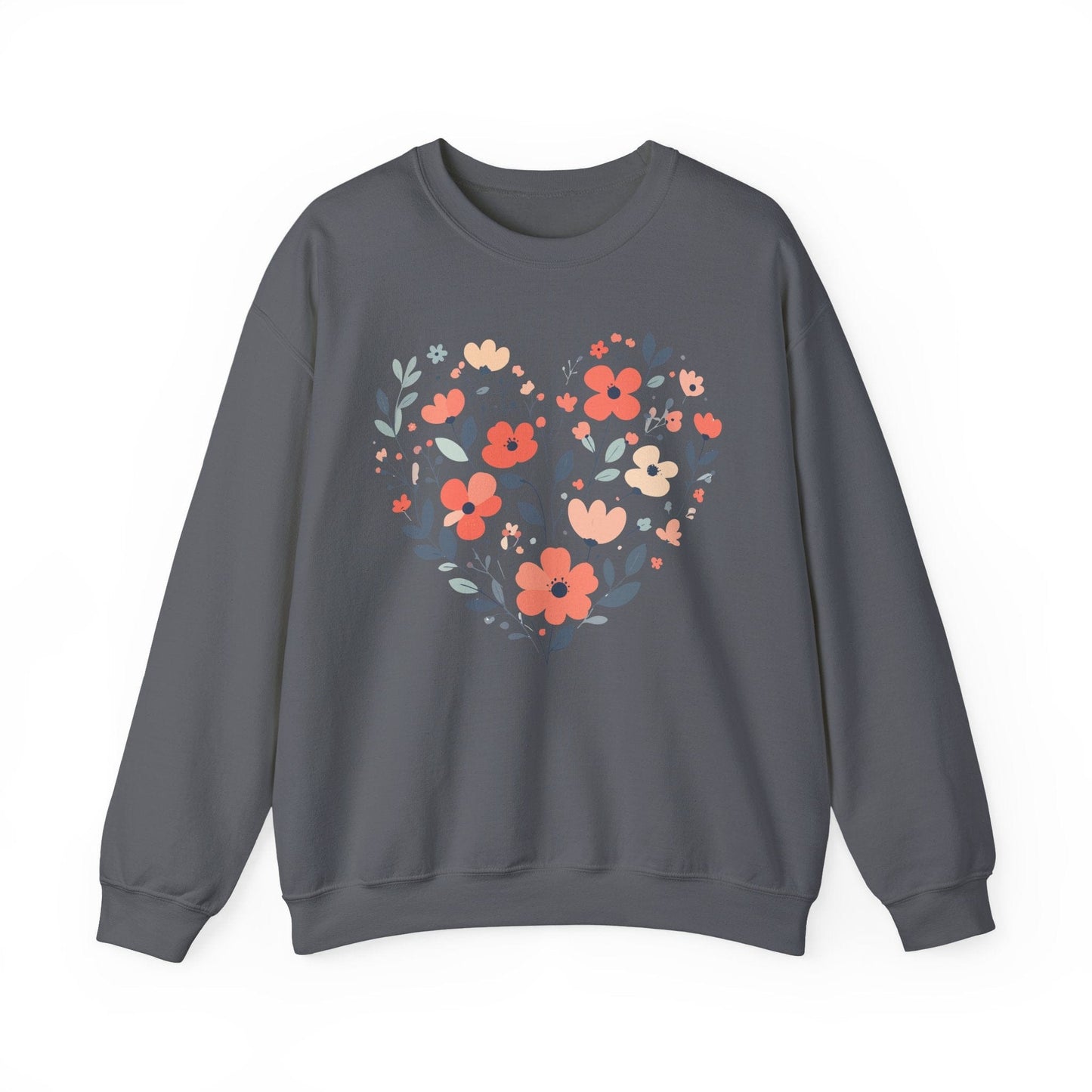 Floral Heart Sweatshirt | Soft Botanical Love Design