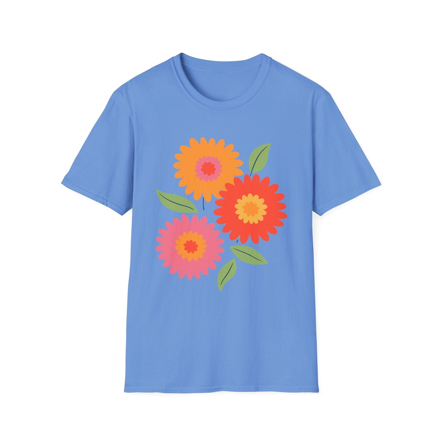 Retro Spring Flowers t-shirt | Colorful Minimal Floral Design