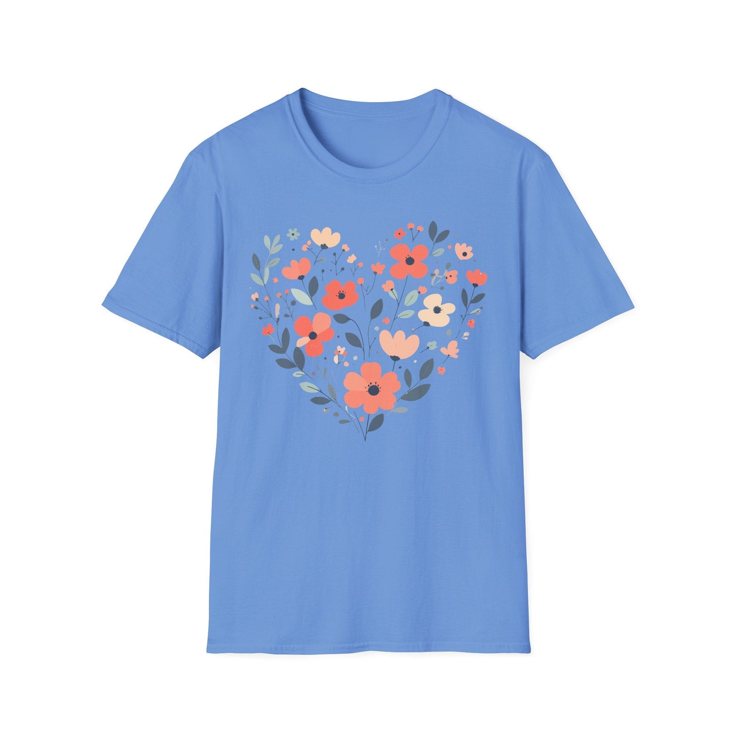 Floral Heart t-shirt | Soft Botanical Love Design