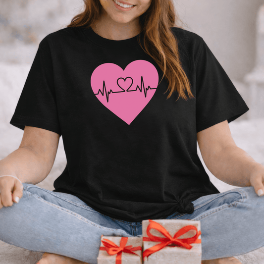 Heartbeat Love Valentine Shirt | Heart Pulse Graphic Tee