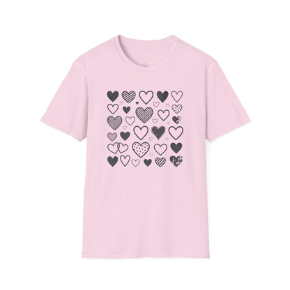 Minimalist Heart Pattern Valentine Shirt | Modern Love Graphic Tee