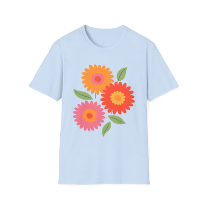 Retro Spring Flowers t-shirt | Colorful Minimal Floral Design