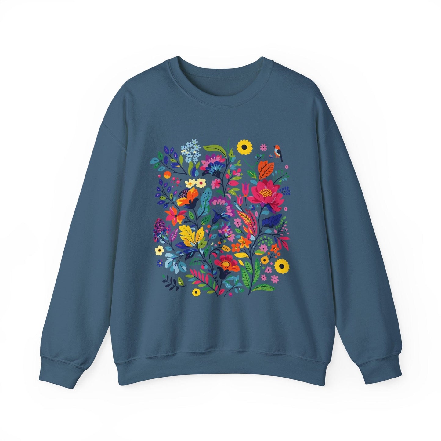 Bloom & Bright Spring Floral Shirt | Colorful Botanical Graphic Sweatshirt