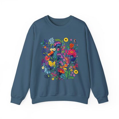 Bloom & Bright Spring Floral Shirt | Colorful Botanical Graphic Sweatshirt