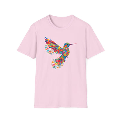 Vibrant Hummingbird Floral Shirt | Colorful Botanical Graphic t-shirt