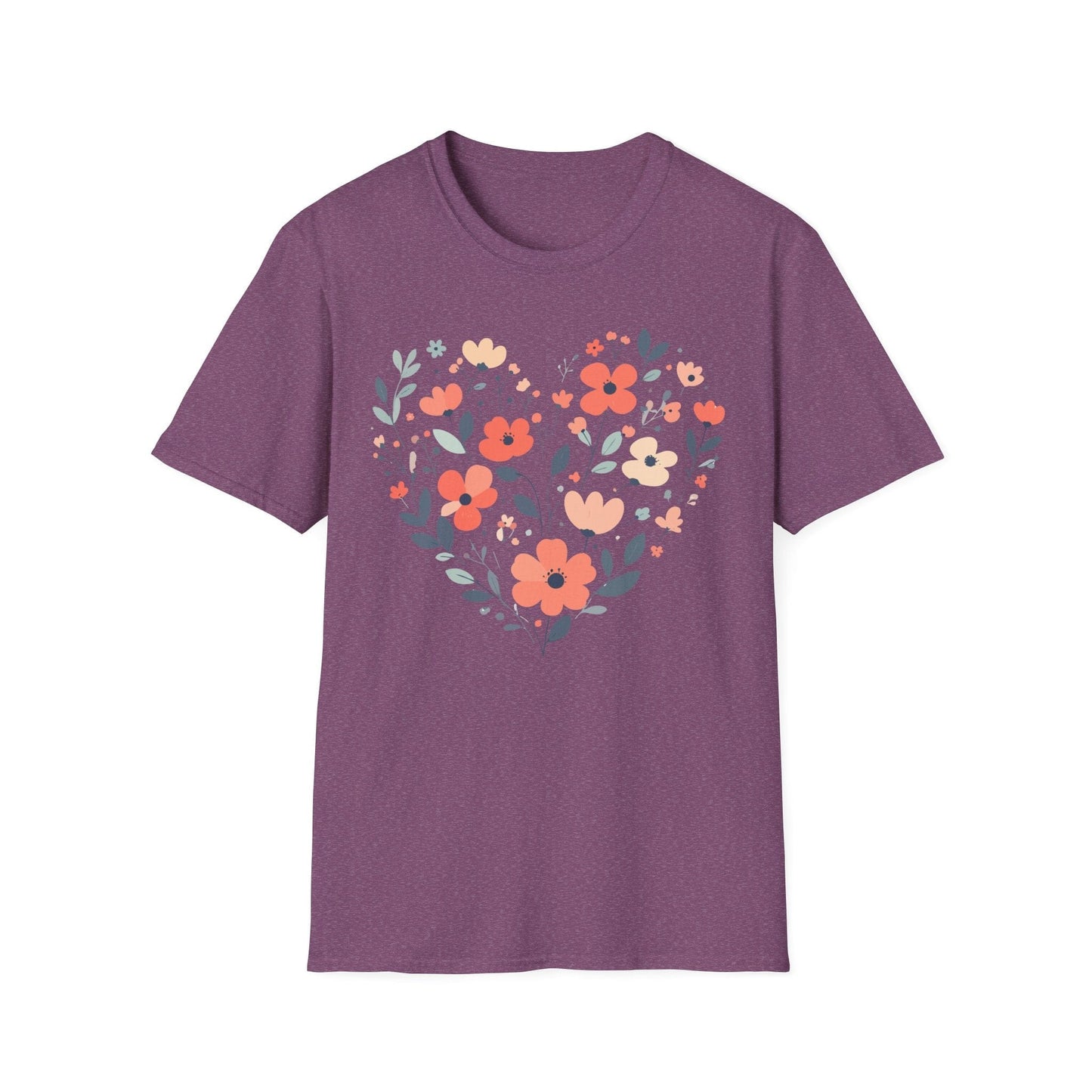 Floral Heart t-shirt | Soft Botanical Love Design