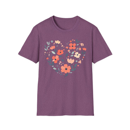 Floral Heart t-shirt | Soft Botanical Love Design