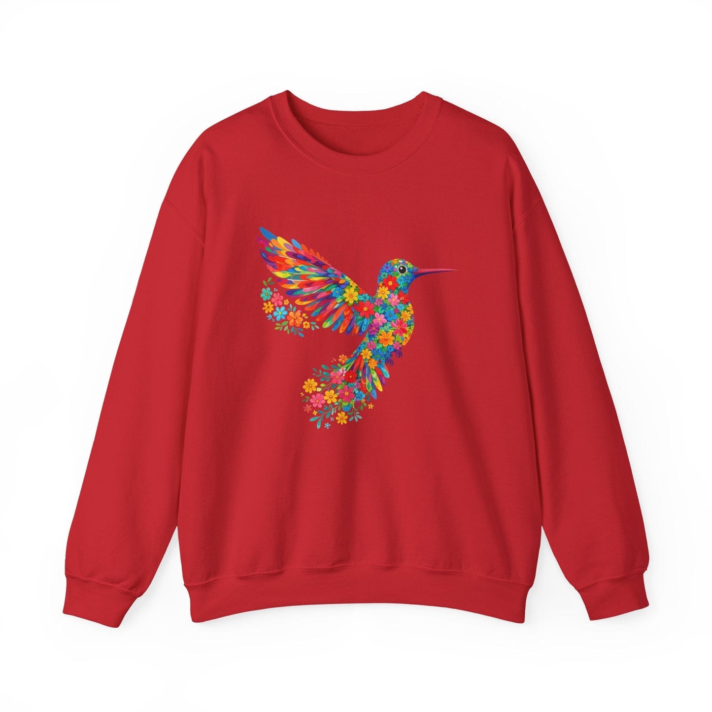 Vibrant Hummingbird Floral Shirt | Colorful Botanical Graphic Sweatshirt