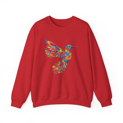 Vibrant Hummingbird Floral Shirt | Colorful Botanical Graphic Sweatshirt