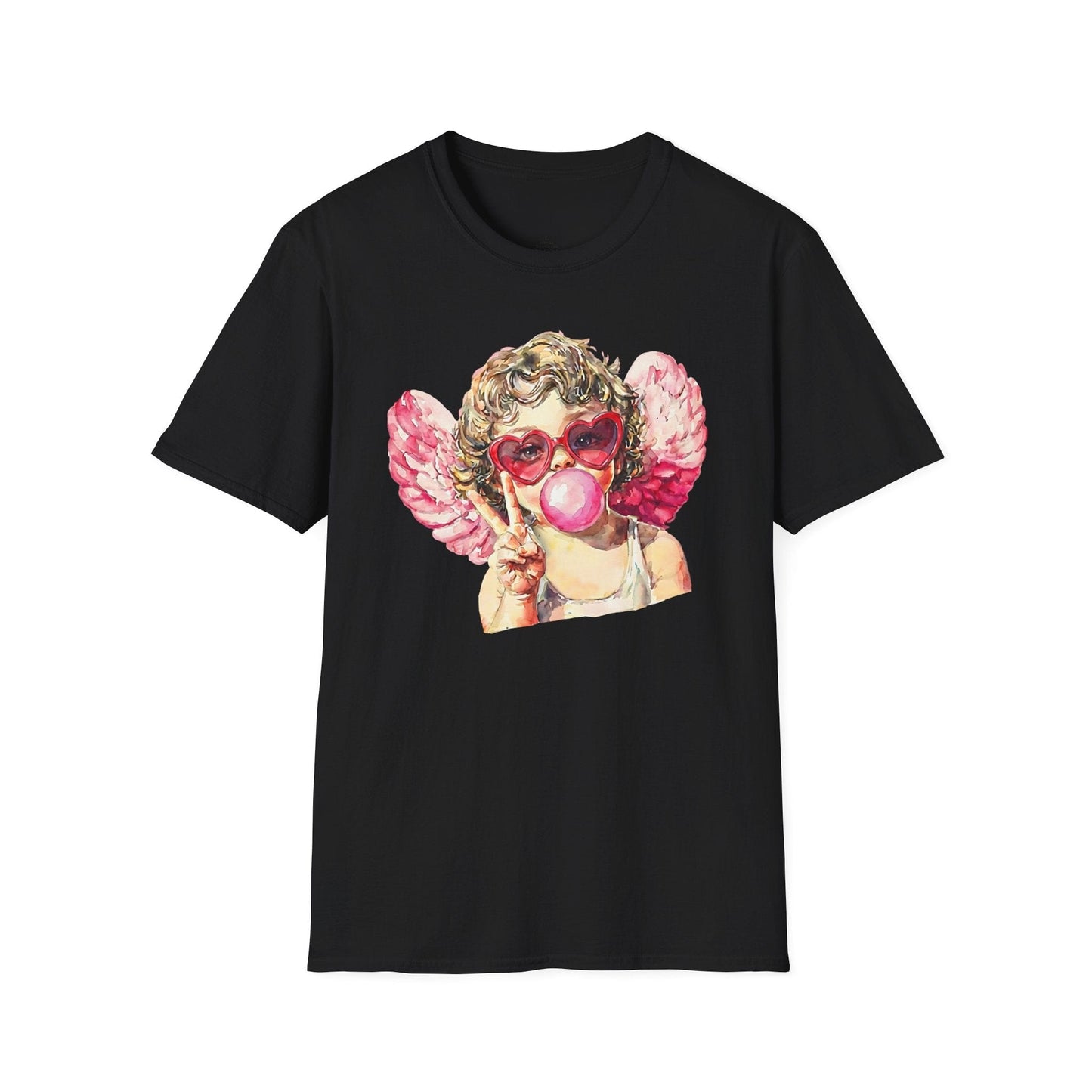 Peace Love Valentine Cupid Shirt | Bubblegum Angel Graphic Tee