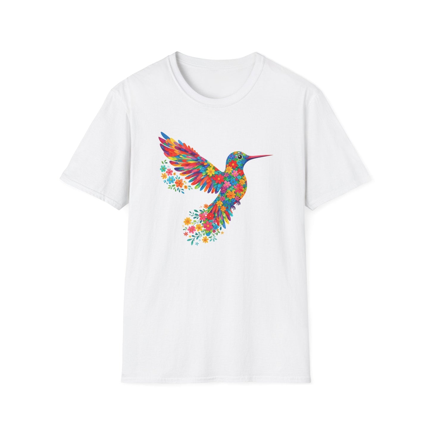 Vibrant Hummingbird Floral Shirt | Colorful Botanical Graphic t-shirt