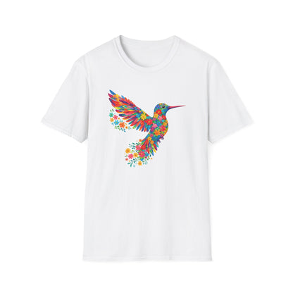 Vibrant Hummingbird Floral Shirt | Colorful Botanical Graphic t-shirt