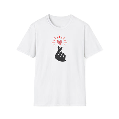 Mini Heart Gesture Shirt | Minimal Love Hand Heart Tee