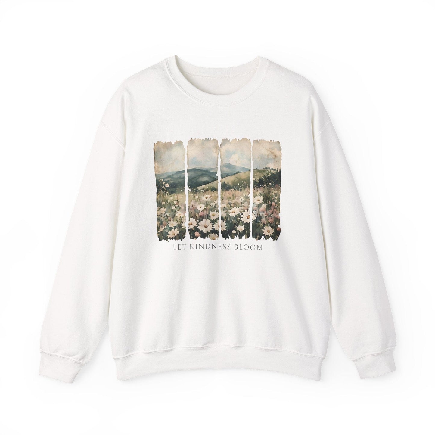 Let Kindness Bloom Shirt | Watercolor Floral Landscape Sweatshirt