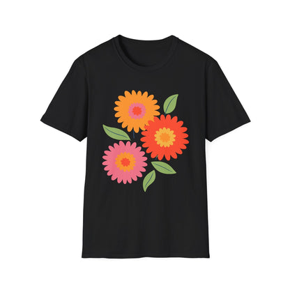 Retro Spring Flowers t-shirt | Colorful Minimal Floral Design