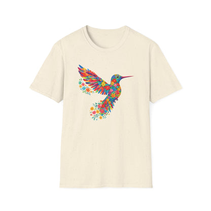 Vibrant Hummingbird Floral Shirt | Colorful Botanical Graphic t-shirt