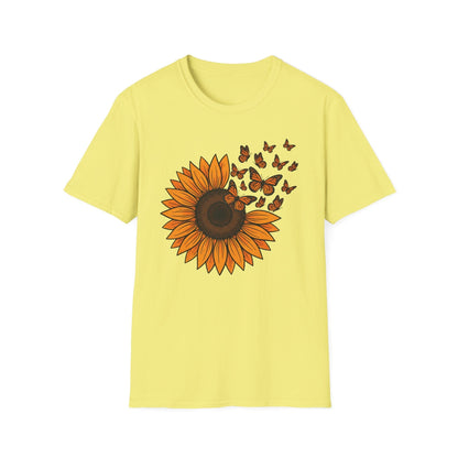Sunflower & Monarch Butterflies Shirt | Nature-Inspired Floral Graphic Tee
