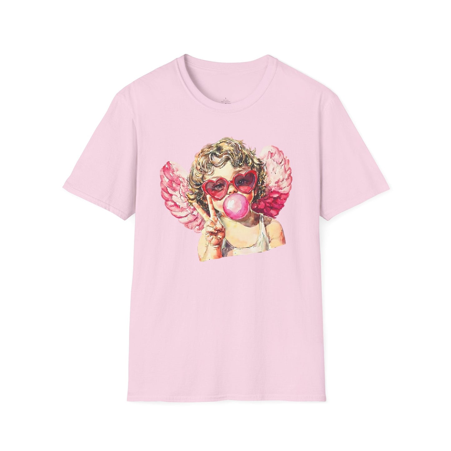 Peace Love Valentine Cupid Shirt | Bubblegum Angel Graphic Tee
