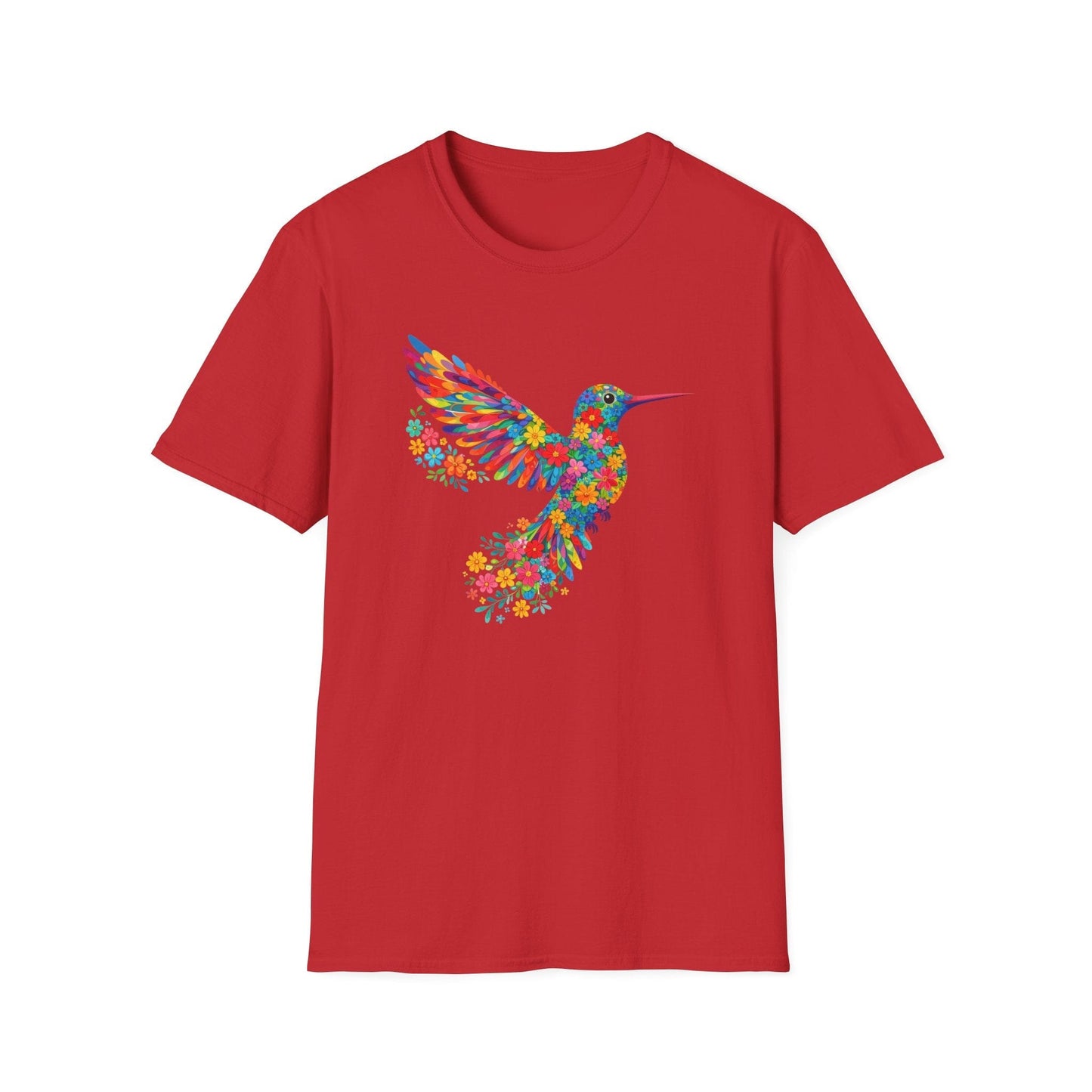 Vibrant Hummingbird Floral Shirt | Colorful Botanical Graphic t-shirt