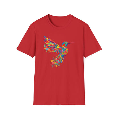 Vibrant Hummingbird Floral Shirt | Colorful Botanical Graphic t-shirt