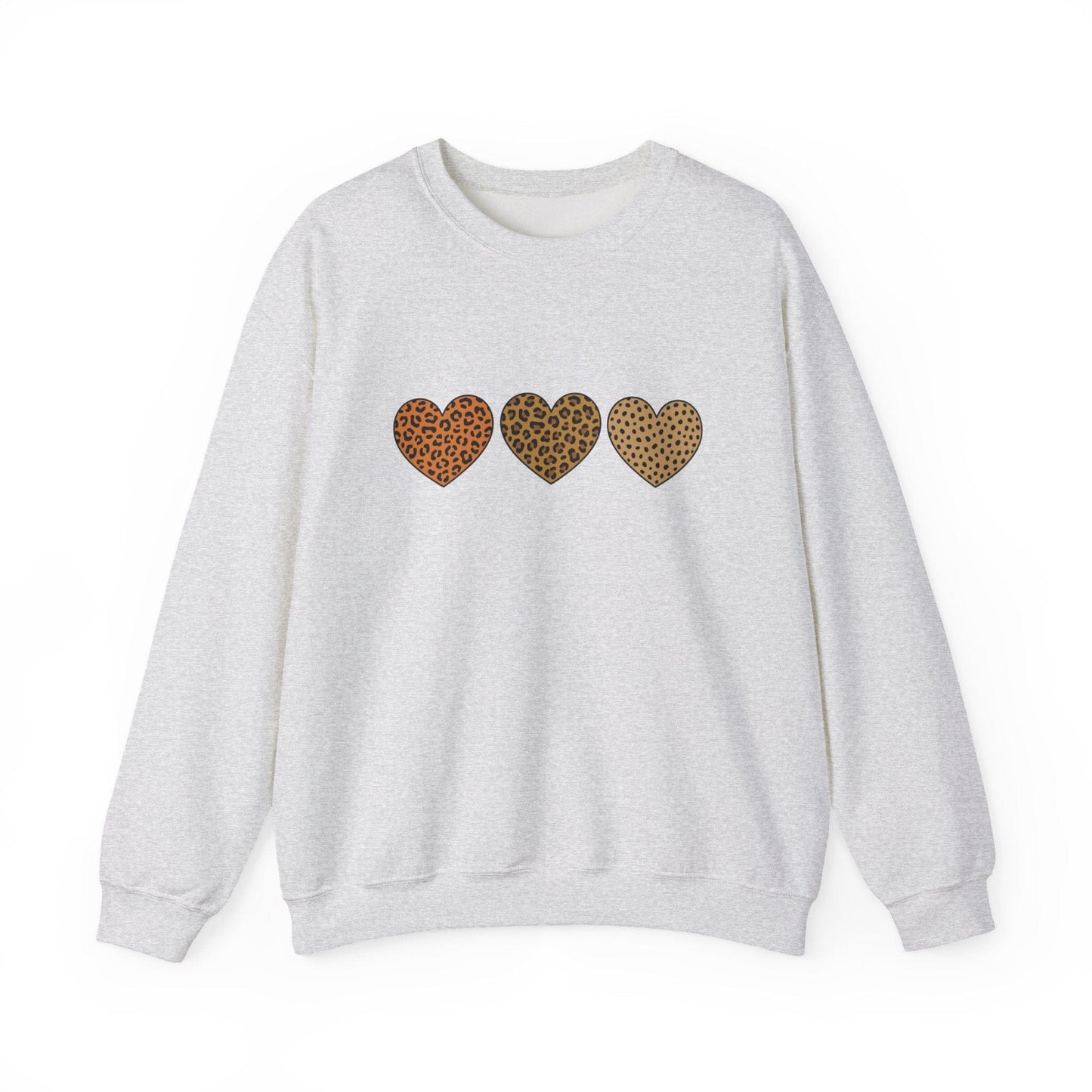 Leopard Heart Trio Valentine Shirt | Trendy Animal Print Love Sweatshirt