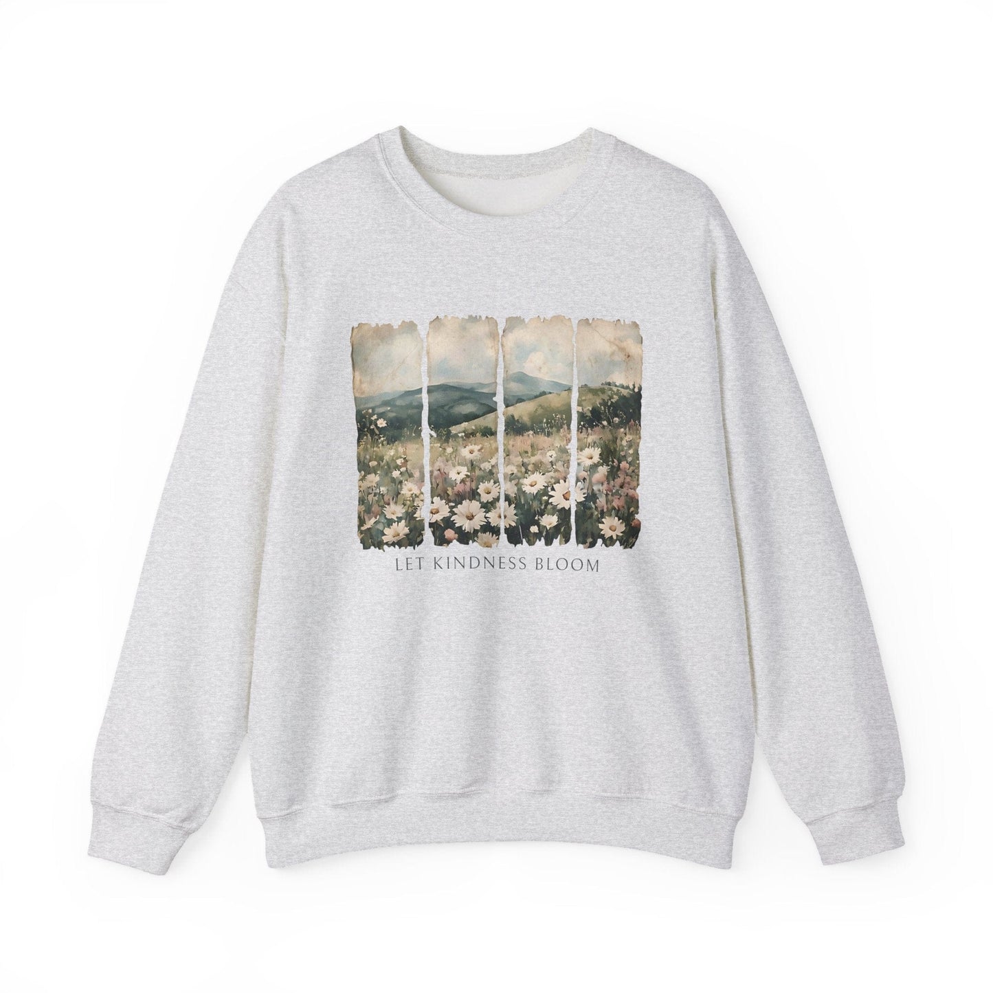 Let Kindness Bloom Shirt | Watercolor Floral Landscape Sweatshirt