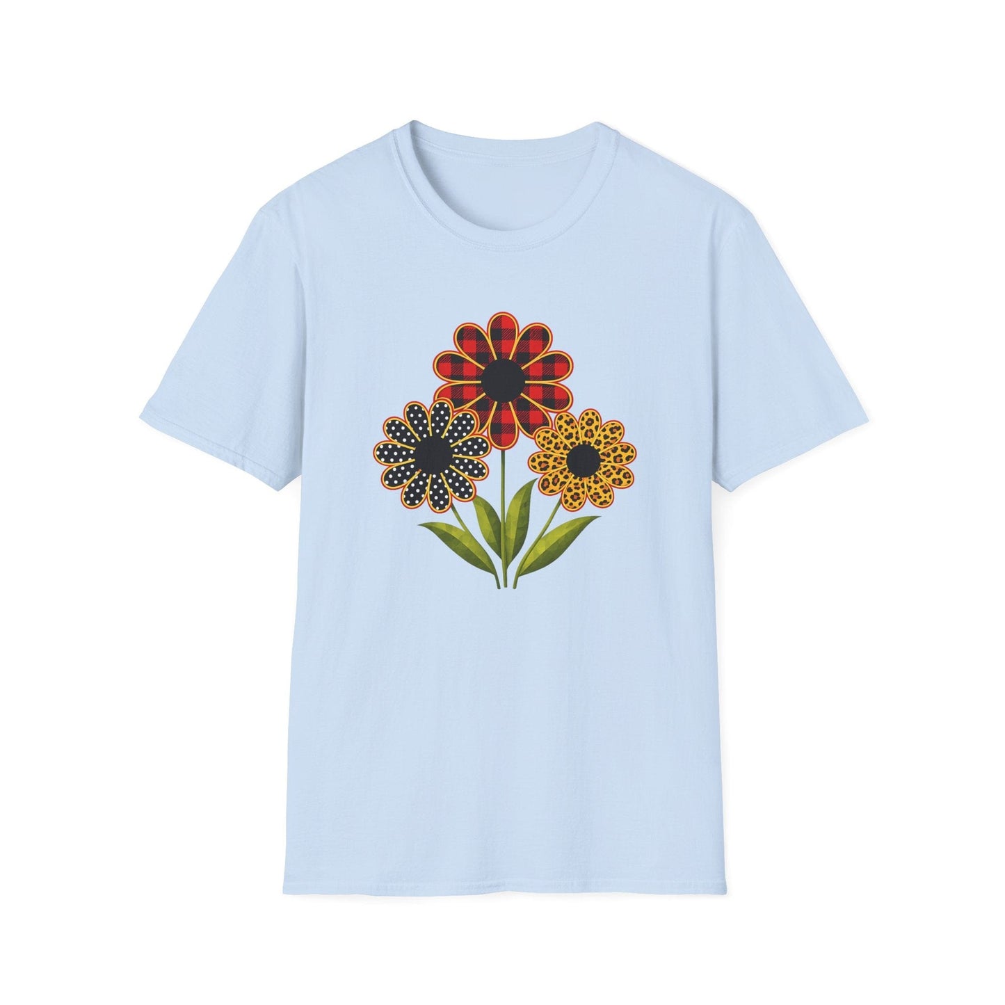 Patterned Floral Trio Shirt | Buffalo Plaid, Polka Dot & Leopard Spring Design