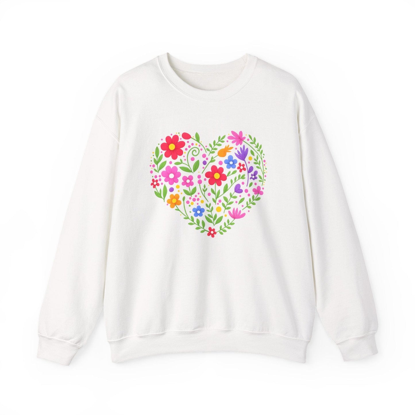 Floral Heart Garden Shirt | Colorful Wildflower Heart Sweatshirt