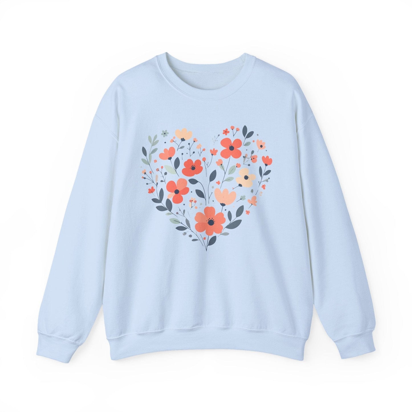 Floral Heart Sweatshirt | Soft Botanical Love Design