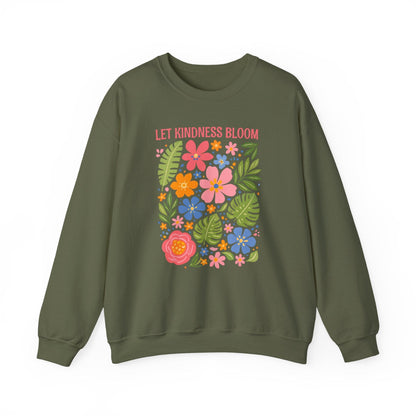 Let Kindness Bloom Sweatshirt | Colorful Floral Positive Message Design