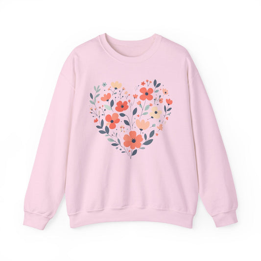 Floral Heart Sweatshirt | Soft Botanical Love Design
