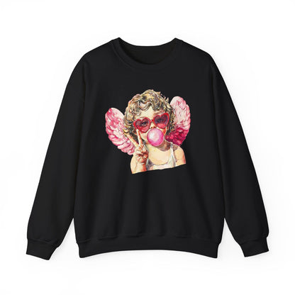 Peace Love Valentine Cupid Shirt | Bubblegum Angel Graphic Sweatshirt