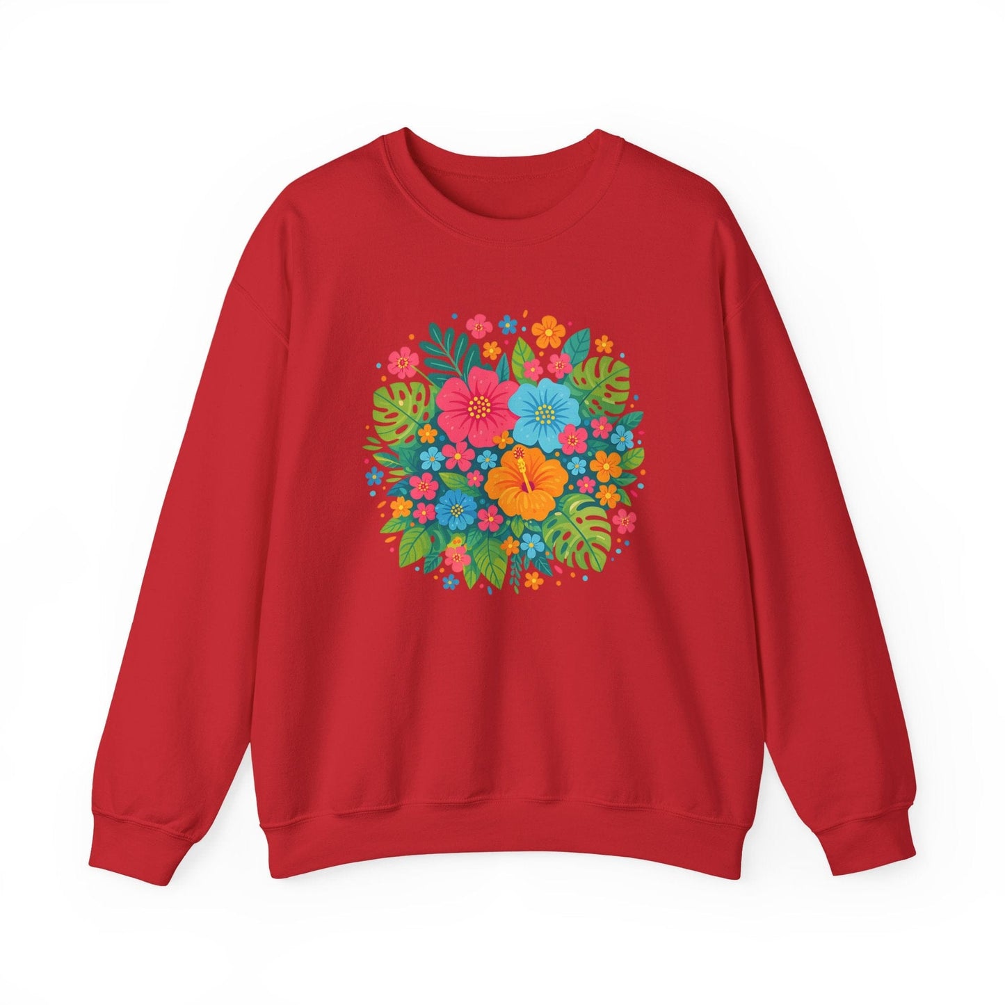 Tropical Bloom Floral Sweatshirt | Bright Botanical Spring Design