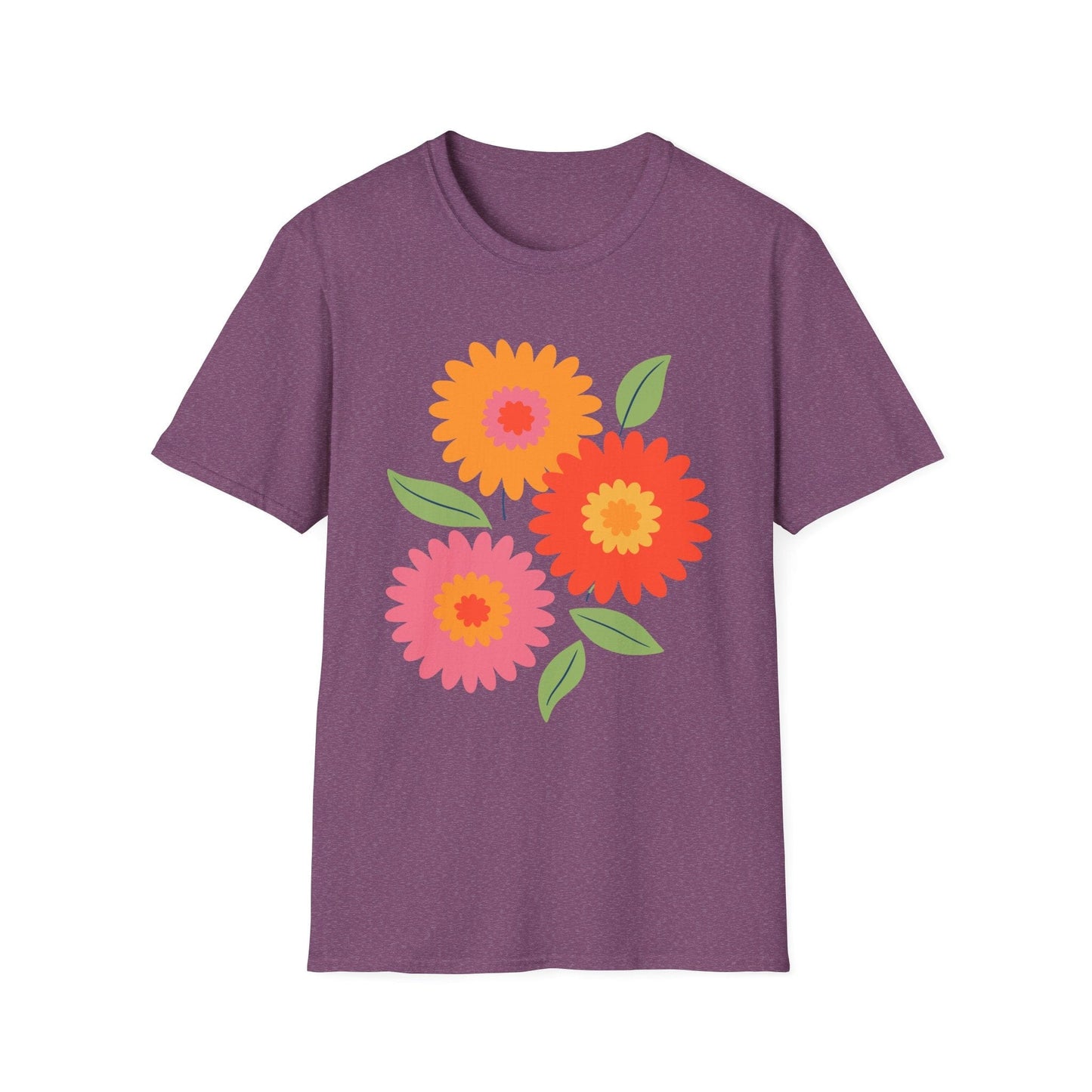 Retro Spring Flowers t-shirt | Colorful Minimal Floral Design