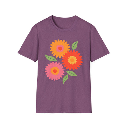 Retro Spring Flowers t-shirt | Colorful Minimal Floral Design