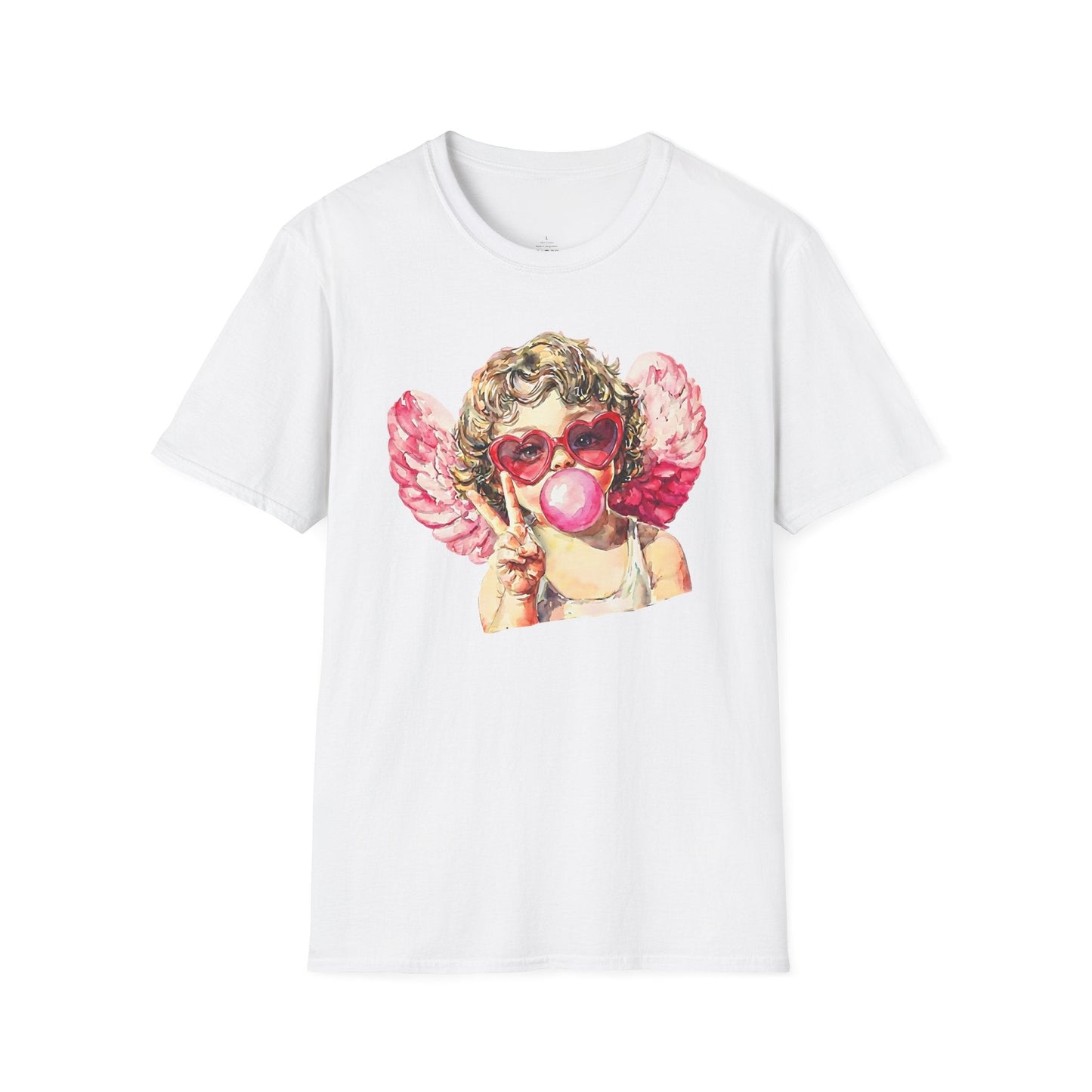 Peace Love Valentine Cupid Shirt | Bubblegum Angel Graphic Tee