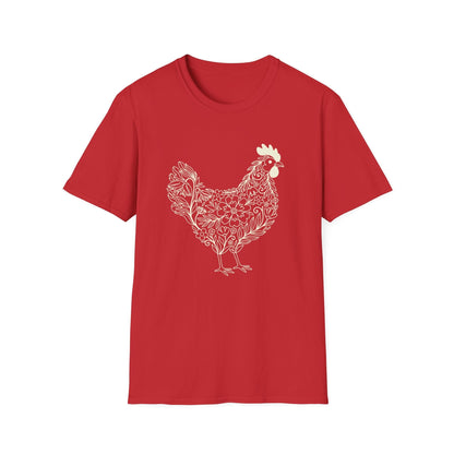 Floral Hen Line Art Shirt | Minimal Farmhouse Botanical Design