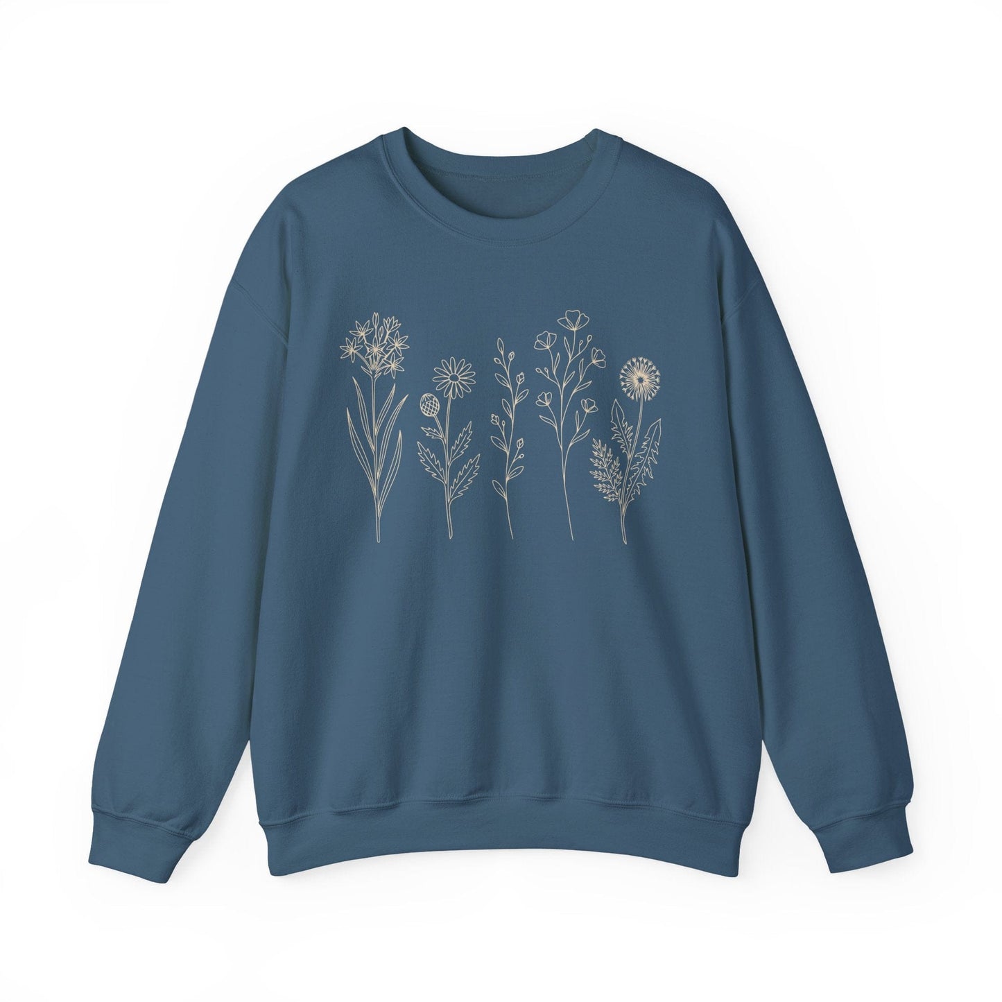 Minimal Wildflower Line Art Shirt | Botanical Sketch Floral Sweatshirt