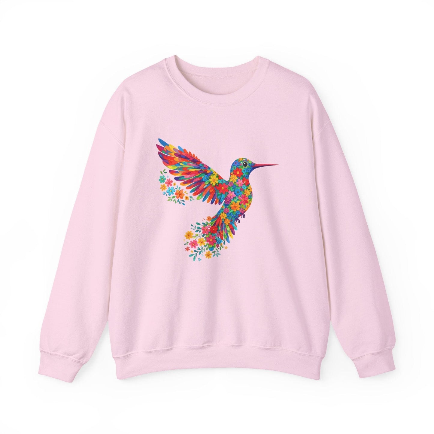 Vibrant Hummingbird Floral Shirt | Colorful Botanical Graphic Sweatshirt