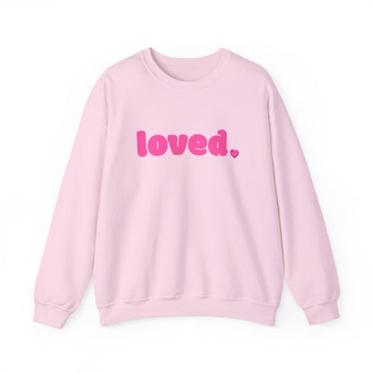 Loved Pink Valentine Shirt | Minimal Heart Valentine Sweatshirt