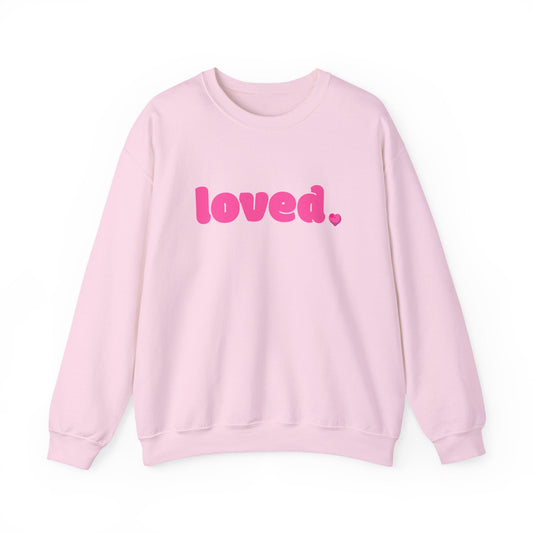 Loved Pink Valentine Shirt | Minimal Heart Valentine Sweatshirt