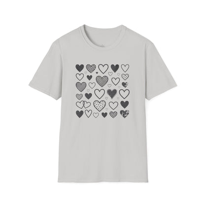 Minimalist Heart Pattern Valentine Shirt | Modern Love Graphic Tee