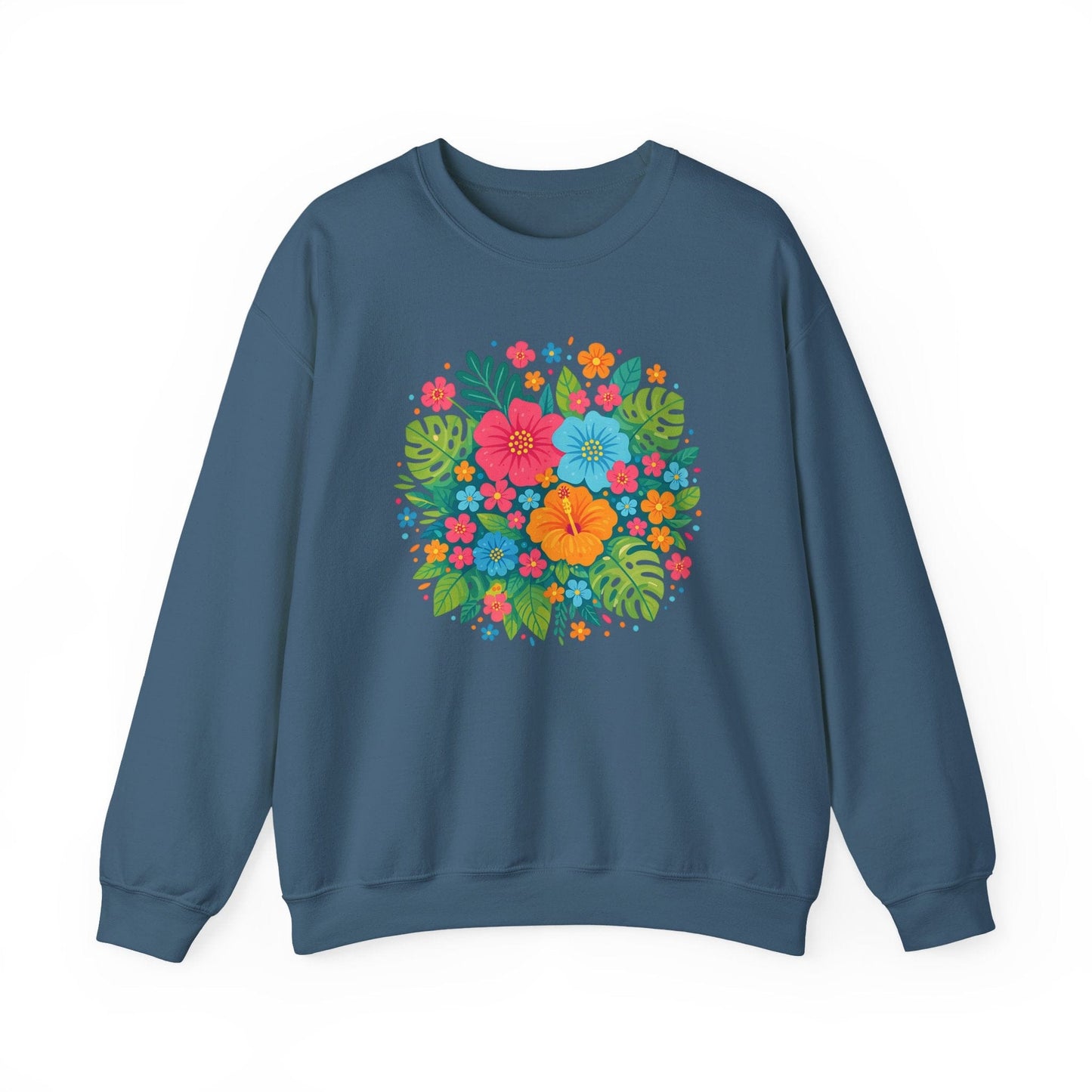 Tropical Bloom Floral Sweatshirt | Bright Botanical Spring Design