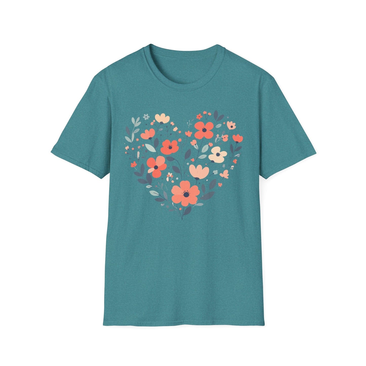 Floral Heart t-shirt | Soft Botanical Love Design