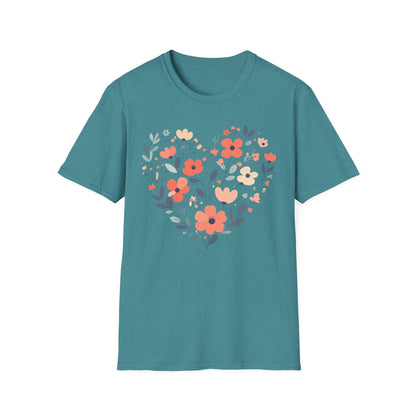 Floral Heart t-shirt | Soft Botanical Love Design