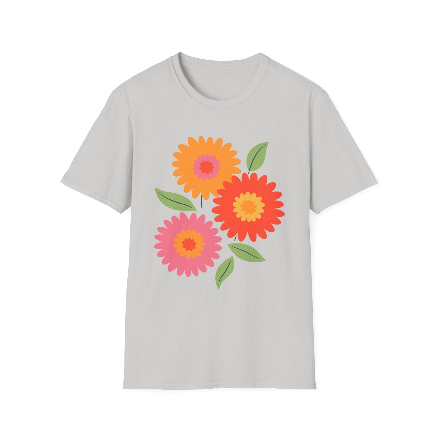 Retro Spring Flowers t-shirt | Colorful Minimal Floral Design